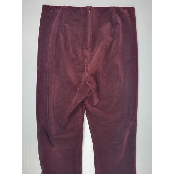 Theory H0804220 Navalane Casual‎ Velvet Maroon Stretch Back Zip Pants Womens 6 - Picture 6 of 12